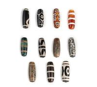 5 Cuentas de Piedra Natural tibetana Dzi con Agujero Multicolor de ónix para Hacer Joyas Tribales, Collares y Pulseras, Accesorios de Bricolaje