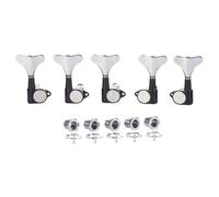 5 cuerdas 18:1 sellados para bajo, afinación de bajo, clavijas de afinación de bajo, máquinas de afinación de bajo, compatibles con Ibanez/Yamaha estilo acústico/bajo eléctrico, negro con cromo 3R/2L