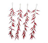 5 cuerdas colgantes de chile simuladas para colgar decoración, perfectas para cocinas de estilo granja y mejora rústica del comedor (C)