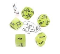 5 Dados De Juego De PláStico Verde Elegante Y De Moda, Adecuados para Uso Nocturno, Regalos para Parejas - D24
