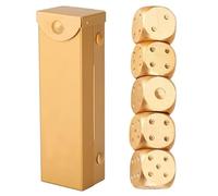 5 dados de juego, juego de dados de metal de 6 caras, juego de mesa con caja de almacenamiento, juego de dados de aleación de aluminio para juegos de póquer para recuerdos de fiesta (caja rectangular