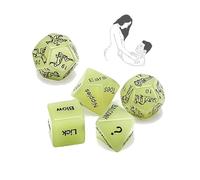 5 Dados De Juego Nocturno Fluorescentes Verdes De PláStico, Patrones De AccióN úNicos, Accesorios De Juego De Ajedrez Y Cartas, Regalos para Parejas - D21