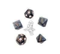 5 Dados Negros para Juegos, Dados con Dibujos En Varias Caras, Dados Divertidos para Fiestas-Q