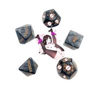 5 Dados Negros PolifacéTicos, Diferentes Formas, Patrones De AccióN Claros, OrientacióN Deportiva, Regalos para Parejas - K7