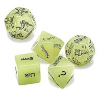 5 Dados Verdes con Modelos de guía de acción Clara Que Pueden Brillar brillantemente en la Oscuridad como Regalo de Pareja