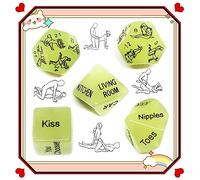 ̶ ̶ ̶̣ ̶ ̶ ̶σ̶ ̶ ̶ 5 Dados Verdes Fuego Verde, Regalos para Parejas Juego De Dados para Eventos Familiares Día De San Valentín Mardi Gras Cumpleaños Y Otros Eventos Festivos