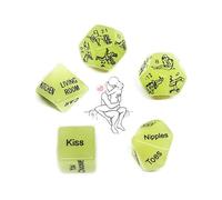 5 Dados Verdes Luminosos, Patrones De AccióN Claros Y Texto En IngléS, Accesorios De Juego para Todos, Regalos para Parejas - K6