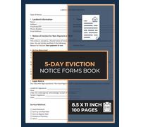 5-Day Eviction Notice Form Book: Notice to Pay Rent & Vacate Form | Landlord to Tenant Notice to Quit | 50 Forms