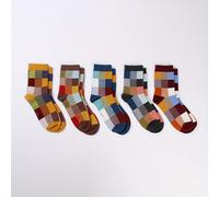 5 de calcetines para hombre de cuello con estampado a cuadros, suaves, cómodos y transpirables, adecuados para uso diario y al , con colores aleatorios