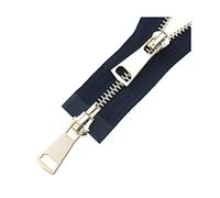 5# Deslizadores dobles 60/70/80/90/100/120/150cm Cierre automático Cremallera de metal dorado para accesorios de costura de prendas, 70cm