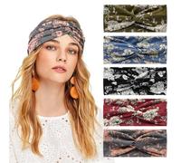 5 Diadema Mujer, Diademas Anchas Antideslizantes, Diademas Elásticas, Cinta Pelo, Cinta pelo Mujer, Diademas Deportivas, Adecuado para correr, yoga, fitness, Moonflower.