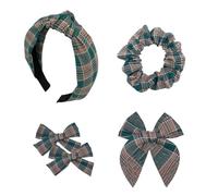 5 diademas a cuadros con lazo anudado para el pelo, diademas a cuadros para mujer, juego de lazos de Navidad para el pelo, diadema acolchada, diadema de vacaciones, accesorios de pinzas para el pelo