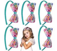 5 diademas con lazo de Trolls, coronas de flores multicolor, tocados florales, accesorios para el cabello para mujeres, niñas, fiestas, bodas, festivales