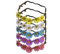 5 diademas de flores con diseño de margaritas, diademas, diademas, diademas, diademas de flores, multicolores para niñas, mujeres, coronas de margaritas, diademas de boda
