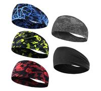 5 diademas de graffiti, diademas deportivas, elásticas, antideslizantes, absorbentes de sudor, bandanas deportivas para deportes y fitness.