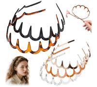 5 diademas de pelo en forma de U, diademas de alto cráneo para cabello de mujer, aros ondulados, diadema vintage de alto cráneo, diademas en zigzag para mujer (mezcla de 5 piezas, talla única)