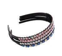 5 diademas de plástico antideslizantes con diseño de flores y diamantes de imitación y cuentas de cristal, diademas estrechas con dientes, diadema para el pelo para mujeres y niñas