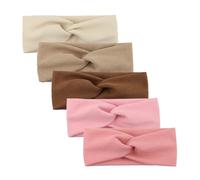5 diademas elásticas de cachemira hechas a mano para bebés y niñas, diademas elásticas para la cabeza de moda para bebés (B)