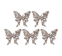 5 dijes de lujo para uñas de circonita con diamantes de imitación, mariposas, diamantes de imitación, joyas de cristal, joyas para uñas