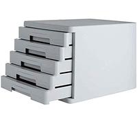 5 Drawer File Cabinet, Compact Gray Storage Organizador con cajones bloqueables para el escritorio de Office de Office. Construcción de plástico Durable. Esquema vertical de ahorro de espacio para doc