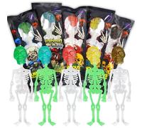 5 dulces de Halloween, esqueletos decorativos de Halloween, recuerdos de fiesta espeluznantes y bocadillos deliciosamente deliciosos,piruletas de calavera, piruletas de esqueleto de broma de Halloween