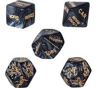 5 Elegantes Dados De Juego Negros, PequeñOs, PortáTiles Y FáCiles De Aceptar, Parejas RomáNticas - D1