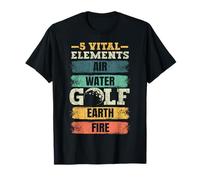 5 Elementos vitales Aire Agua Golf Tierra Fuego Golfista Golfista Camiseta