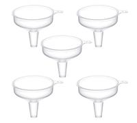 5 embudos pequeños mini embudos de plástico para cocina, embudos de plástico, multifuncionales, divertidos, pequeños, para aceites, loción, cosméticos, champú, botella de cocina