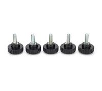 5 empuñaduras de tornillo con perilla de sujeción, sujetadores de apriete manual de rosca macho M8x32x20, plástico de ingeniería negro, para industrias de maquinaria