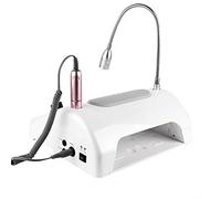 5 en 1 Aspirador de Uñas y Pulidor,Manicura electrica profesional LED Lámpara Secadora de Uñas Torno para Uñas 72w