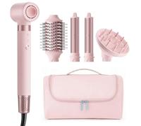 5 en 1 de alta velocidad Hot Air Styler - Cepillo profesional sin encrespamiento, secado rápido con difusor, sin daños por calor, envoltura de aire - Curl, Volumize