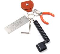 5 en 1 de Herramientas de guitarra cadena alicates pinzas extractor Pick bolsa hexagonal llave String Action Ruler