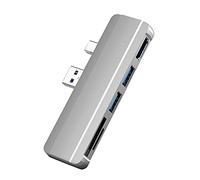 5 en 1 Dual Port USB3.0 Micro SD SDHC SDXC SD lector de datos USB Hub Dock Station Mini DP a HDMI convertidor adaptador para Surface Pro 4/5/6