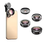 5 en 1 Kit de Lente de Cámara de Teléfono, Lente Macro 10x, Lente de Teleobjetivo 2X, de 195°, 110° Gran Angular, 170° Súper Gran Angular, para Lente Doble Teléfono Inteligente