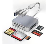 5 en 1 Lector Tarjetas SD para iPhone/MAC/iOS/Android, Lector de Tarjetas SD para CF/XD/SD/TF/MS, Adaptador Memory Stick Pro Duo, Lector de Tarjetas Compact Flash, Lector de Tarjetas USB Lightning OTG