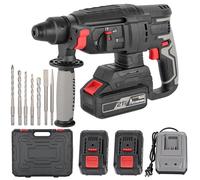 5 en 1 Martillo Perforador Inalámbrico a Batería x 2 4.0Ah 21V 2.0J 5 Modos con Función de Pulso Única 5 Brocas SDS-Plus y Maletín Ideal para Hormigón y Mampostería