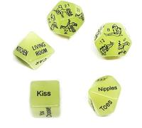 5-En-1 PláStico Fluorescente Verde Juego De Sexo Dados Dados Juego, Adecuado para Uso Nocturno, Proporcionando MúLtiples Patrones De AccióN, Regalo De Pareja - D23-ES
