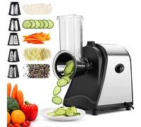 5 en 1 rallador de queso eléctrico 250 W para ensaladas | Cortador de verduras compacto para ensaladas, parmesano y preparación de comidas rápidas, picadora sin BPA