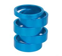 5 espaciadores de horquilla de aluminio para bicicletas de montaña y carretera, tamaños de 5 mm y 10 mm para un mejor paseo (azul)