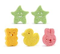 5 Esponjas de Baño para Bebés y Niños - Bonitas Esponjas de Dibujos Animados y Animales - Naturales y Adecuadas para Recién Nacidos