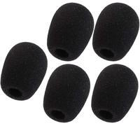 5 esponjas negras de repuesto para micrófono, protector contra el viento, cubierta de espuma para micrófono, parabrisas para micrófono de condensador de cuello de cisne Shure CVG18-B/C, accesorios