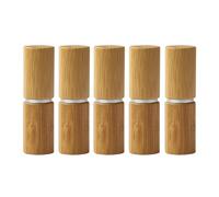 5 estuches prácticos de bambú para bálsamo labial, solución amigable, tubo de lápiz labial vacío recargable para amantes del maquillaje y profesionales