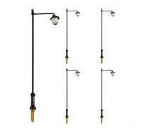 5 Farolas LED Escala HO para Maquetas Ferroviarias 9cm | Escala HO, 9cm alto, voltaje para 3v DC, ideal maquetas tren, para paisaje urbano realista