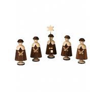 5 figuras cantantes de villancicos, 7 cm. de alto, natural, ori.. MU 28104 nuevo