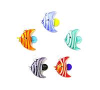 5 figuras de peces marinos con colgante de cristal, estatua de animales marinos, accesorios