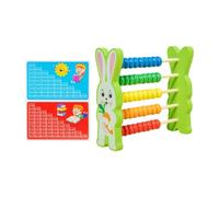 AWHAO 5 Filas Abacus de Madera para NIÑOS, Juguete clásico de Juego de matemáticas, niños matemáticas Juego de matemáticas Cuentas contando de, Conejito