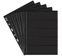 5 Filas Hojas para álbum de sellos 5 hojas - 50 Bolsillos hojas de doble cara para colección de sellos, para carpeta de hojas sueltas estándar de 9 agujeros IS010505