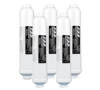 5 filtros carbón activado cáscara coco T33, filtro carbón activado para purificador agua potable directo, elimina olores y mejora el sabor, agua potable doméstica