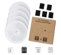 5 filtros de Repuesto para Fuente de Gato + 5 filtros de Esponja, Compatible con Petkit Eversweet Solo SE/Solo 2/3 Pro/3/2s Fuente de Gato Inalámbrica, Reemplazo del Filtro Redondo para Bebidas para