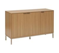 5 five simply smart 5five - Aparador Tasso de 3 Puertas con Efecto Madera Natural - 2 estantes - 4 Compartimentos - Cierre Suave - Salón